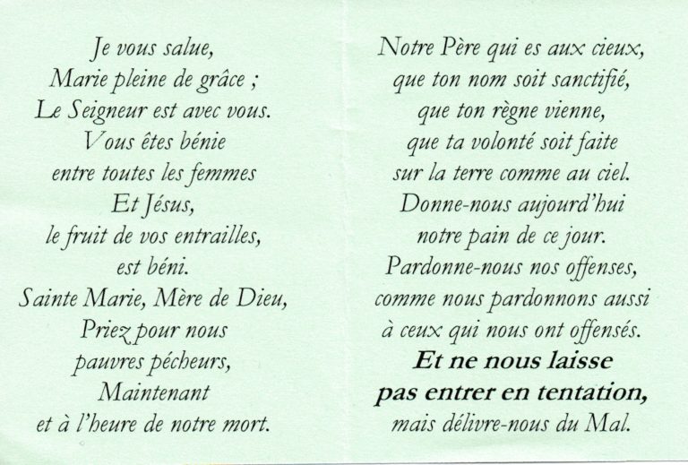 Je vous salue Marie + Notre père • Ensemble Paroissial Saint Martin d